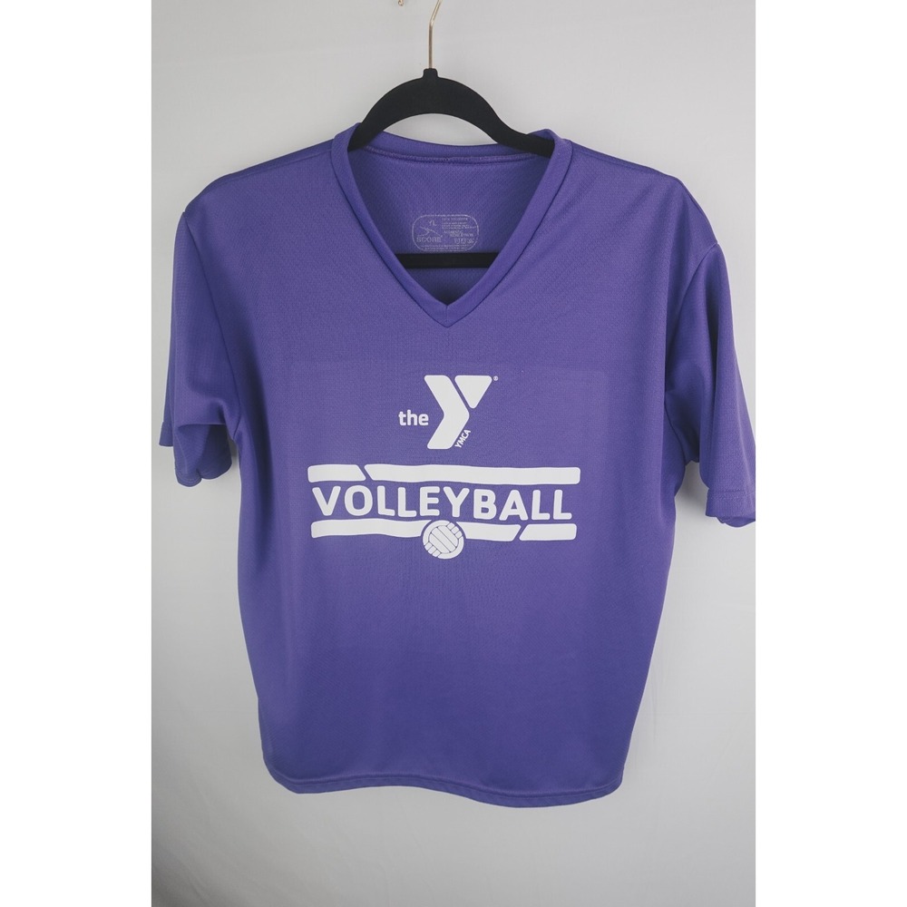 YMCA Purple‎ Youth Large V-Neck Purple T-Shirt